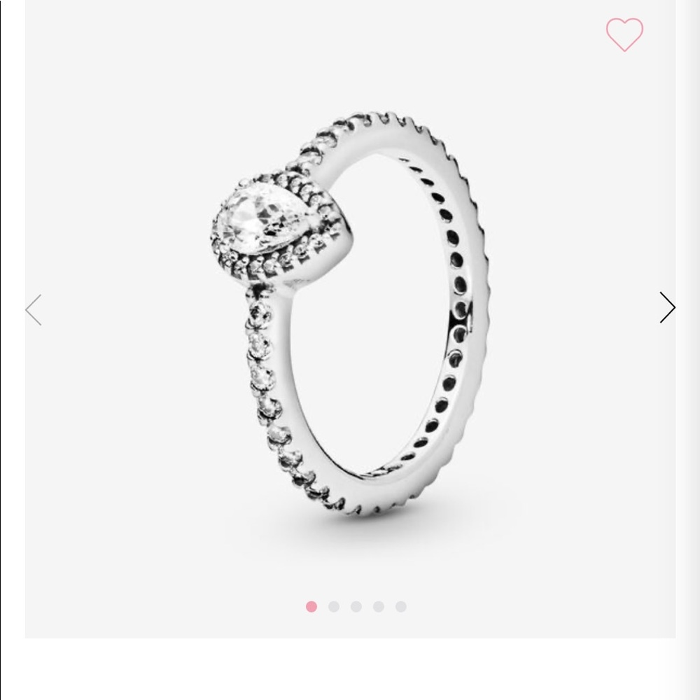 PANDORA Classic Halo Teardrop Ring